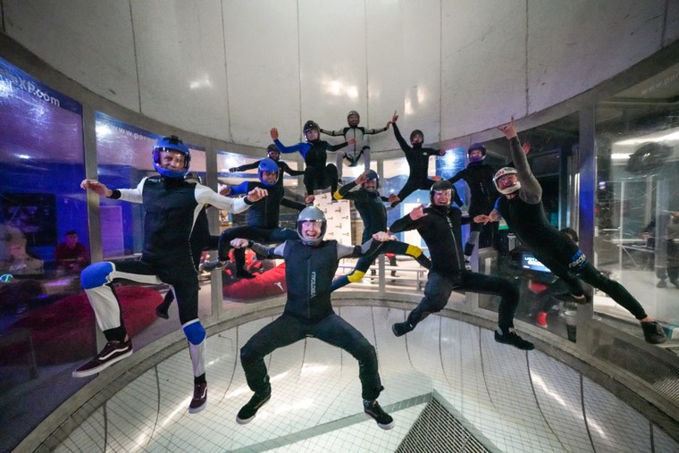Indoor skydiving group lesson