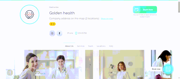 Free medical practice website from EasyWeek