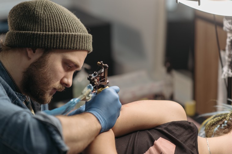 A tattoo session
