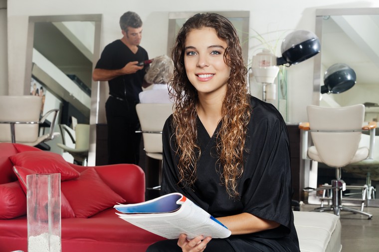 A beauty salon client