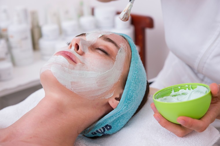 Skin care in a beauty salon